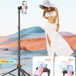 69 Cellphone Tripod Stand For Phone Camera Portable Tripod For Iphone With Remote Phone Holder Phone Stand For Recording Photo Selfie Stick Tripod For Smartphone Compatible With Iphoneandroid 0 4