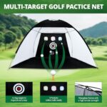 Golf Practice Net With Hitting Mat 10 X 7 Ft 10 Pu Balls 7 Tees 2 Rubber Tees And Carry Bag Included 0 2