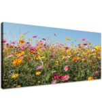 Kzku Flower Wall Art Canvas Prints Yellow And Pink Daisy Wildflower Flower Pictures Wall Decor Large Size Canvas Art For Living Room Dining Room Bedroom Office 24 X 48 0