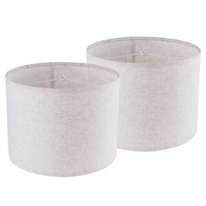 Linen Drum Lamp Shade Set Of 2 Lamp Shades For Table Lamps Bedside Lamps Replacement Lampshade 13 Top X 13 Bottom X 10 Highspider Beige Medium Fabric Lampshades Replacement For Floor Lamp 0