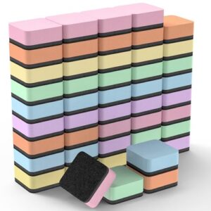 Maxgear Whiteboard Eraser 48 Pack Magnetic Dry Erase Erasers Dry Erasers For Whiteboard White Board Erasers Dry Erasers Bulk For Classroom Office Home 6 Pastel Color Set 2 X 2 X 06 Inch 0