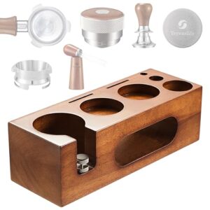 Walnut Espresso Tamping Station Called Coffee Tamper Station Fit 51 To 54mm Espresso Accessories The Tamper Holder Or Organizer Station Adjustable Portafilters Stand Height 7 In One 0