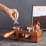 Walnut Espresso Tamping Station Called Coffee Tamper Station Fit 51 To 54mm Espresso Accessories The Tamper Holder Or Organizer Station Adjustable Portafilters Stand Height 7 In One 0 4