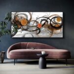 Xlsjerst Black And Orange Picture Artwork Boho Abstract Wall Art For Living Room Office Canvas Pintings Modern Minimalist Frame Wall Art 20x40 Inches 0 4