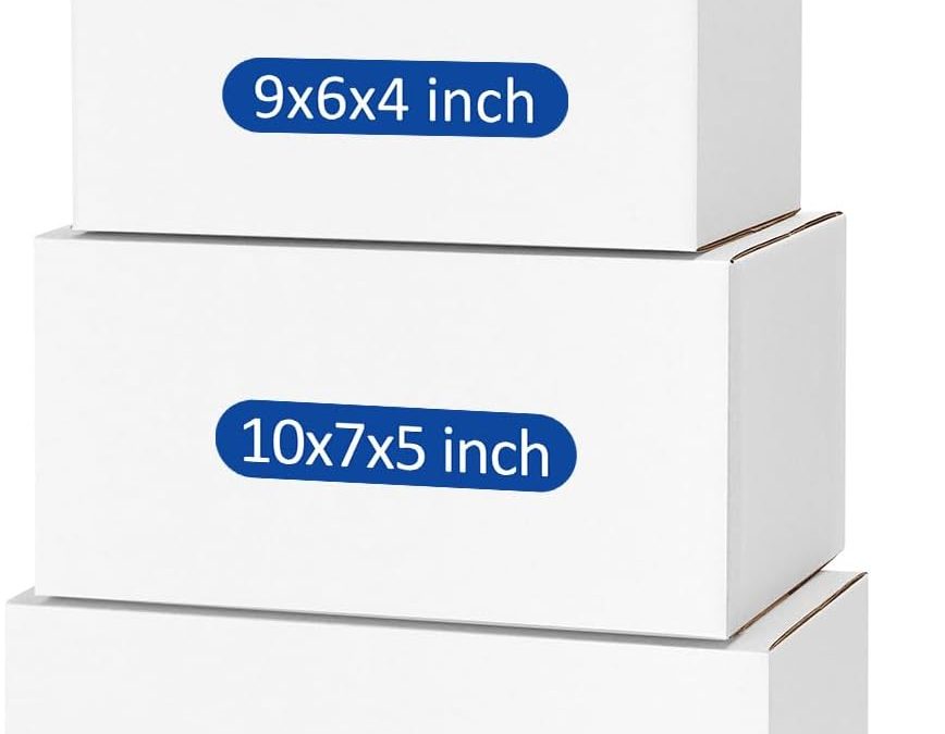 Assorted-Sizes-Shipping-Boxes-20-Pack: 8x6x4 & 9x6x4 & 10x7x5 & 11x6x6 Small-Shipping-Boxes-Mailers, White Corrugated-Cardboard-Boxes-for-Packing-Small-Business Mailing