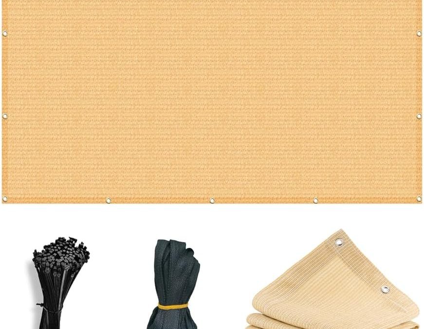 JUNFLYING 200g Heavy-Duty Shade Cloth Net, 90% UV Block Garden Sunscreen Mesh, Durable Tarpaulin for Plant Greenhouse, Patio, Carport, Construction, and Agricultural Use