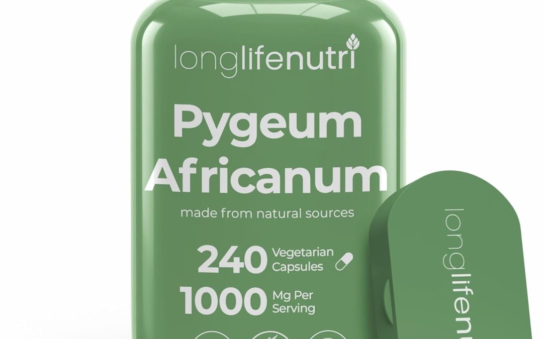 LongLifeNutri Pygeum Africanum Bark Extract, 240 Vegetarian Capsules for Prostate Health Support & Daily Wellness, 1000mg per Serving, 13:1 Extract Ratio Equivalent to 13000mg, Made in USA