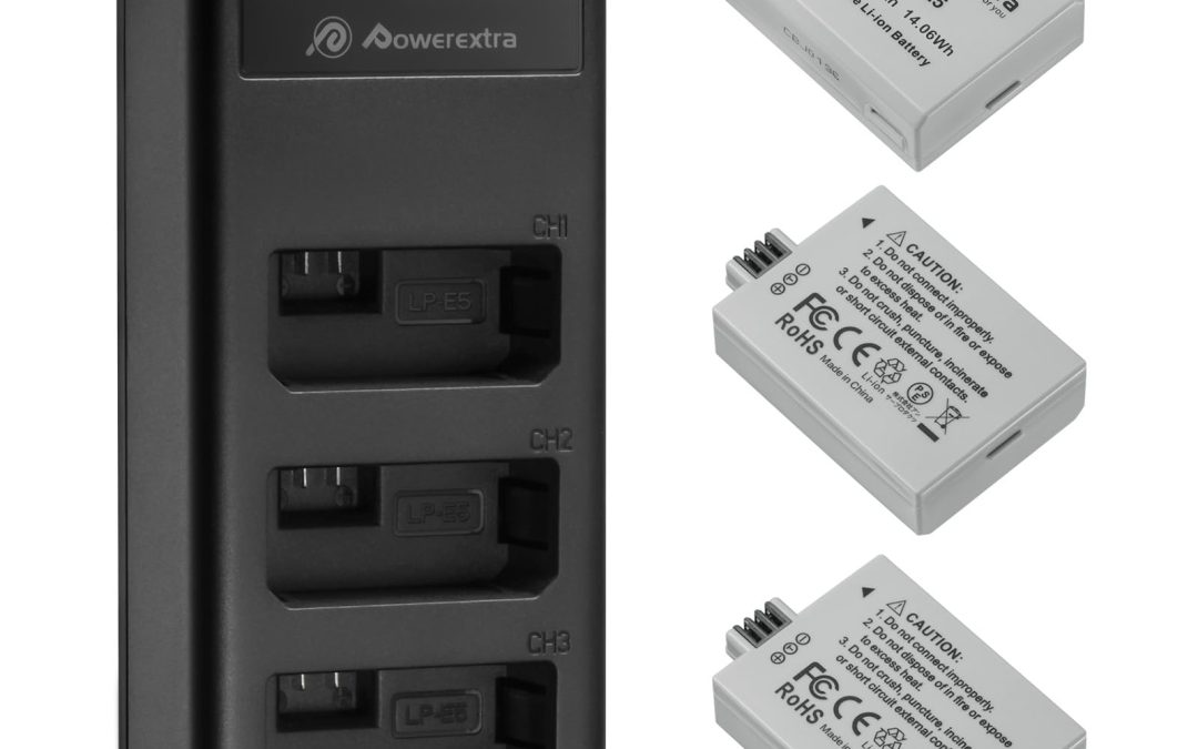3-Pack LP-E8 Battery and 3-Slot USB Charger Compatible with Canon Rebel T2i,T3i,T4i,T5i,EOS 550D,600D, 650D,700D,Kiss X4, Kiss X5, Kiss X6 Camera